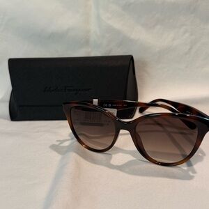 Ferragamo Tortoise Cat Eye Sunglasses